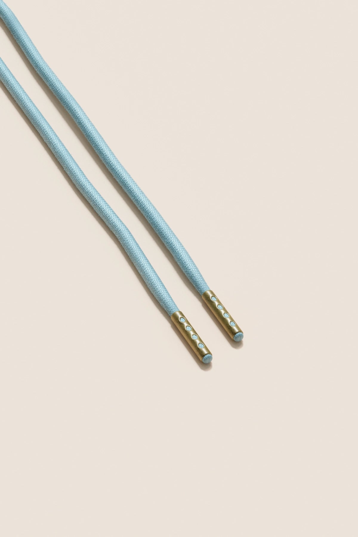 Senkels Pastel Blue 4mm Round Waxed Shoelaces with Brass Aglets