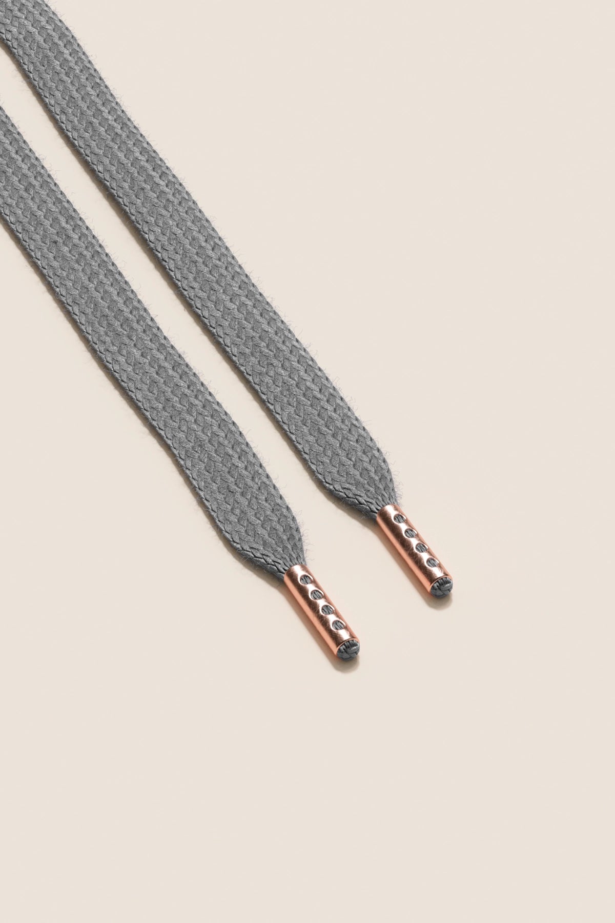 Senkels Aluminium Grey Sneaker Shoelaces with Rose Gold Aglets