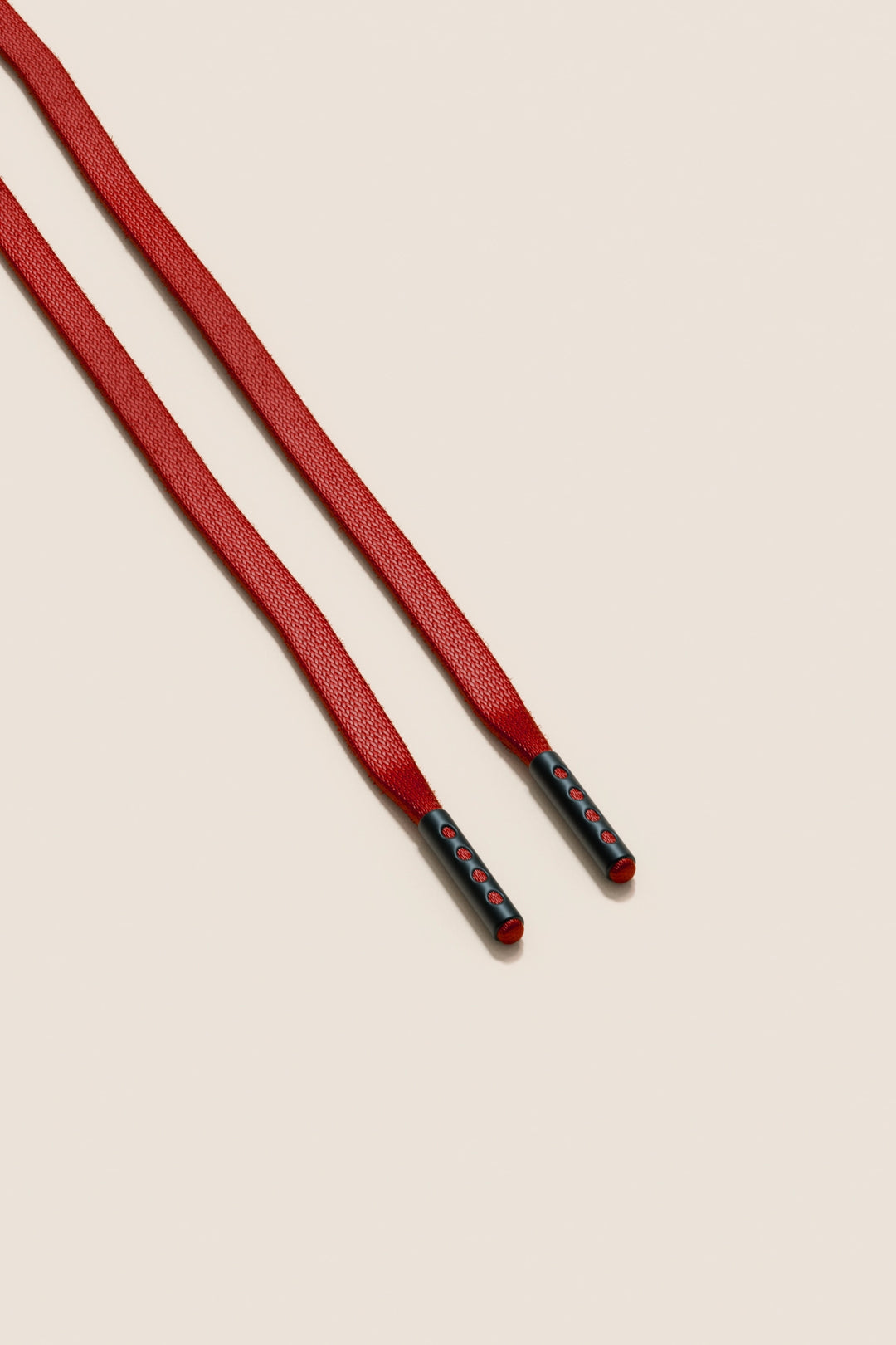 Senkels Cherry 3mm Flat Waxed Shoelaces with Black Matte Aglets