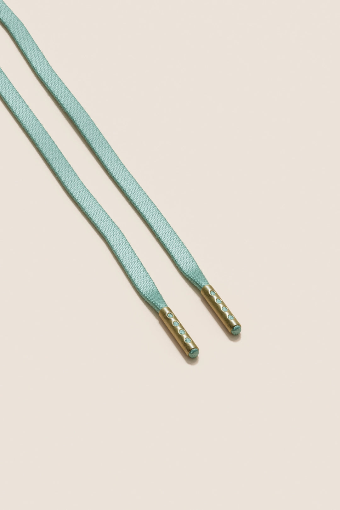 Senkels Mint Green 3mm Flat Waxed Shoelaces with Brass Aglets