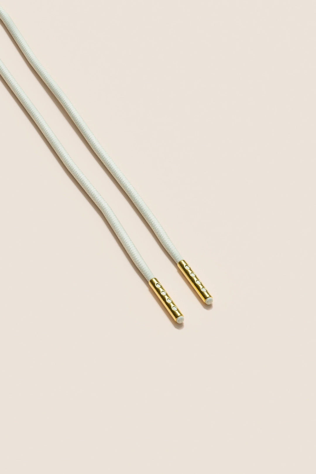 Senkels Off White 2.5mm Round Waxed Shoelaces with Gold Aglets