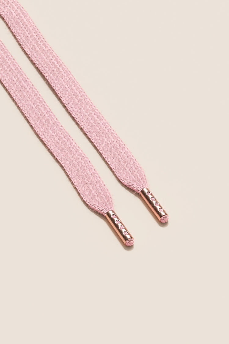 Senkels Pastel Pink Sneaker Shoelaces with Rose Gold Aglets