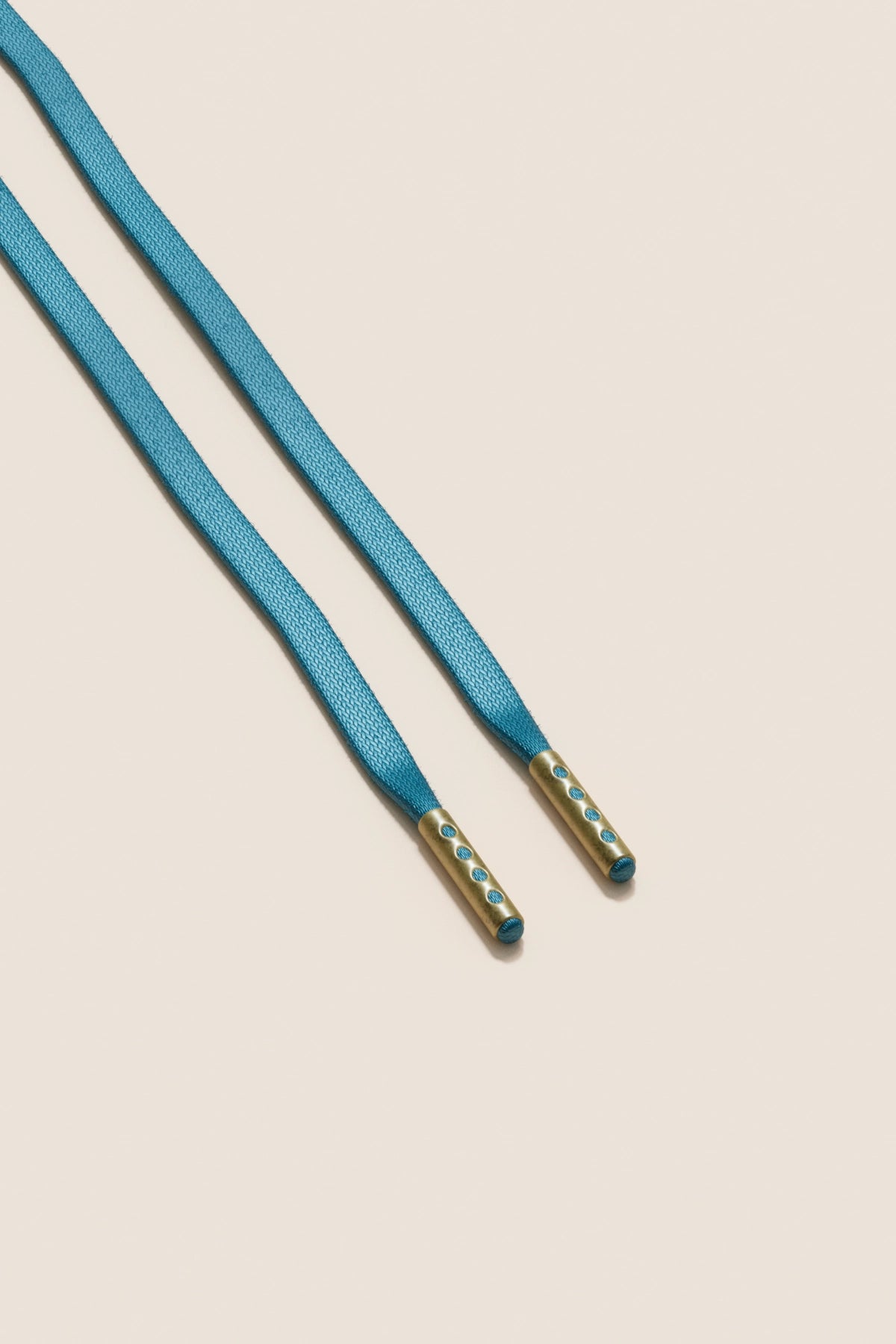 Senkels Petrol Blue 3mm Flat Waxed Shoelaces with Brass Aglets