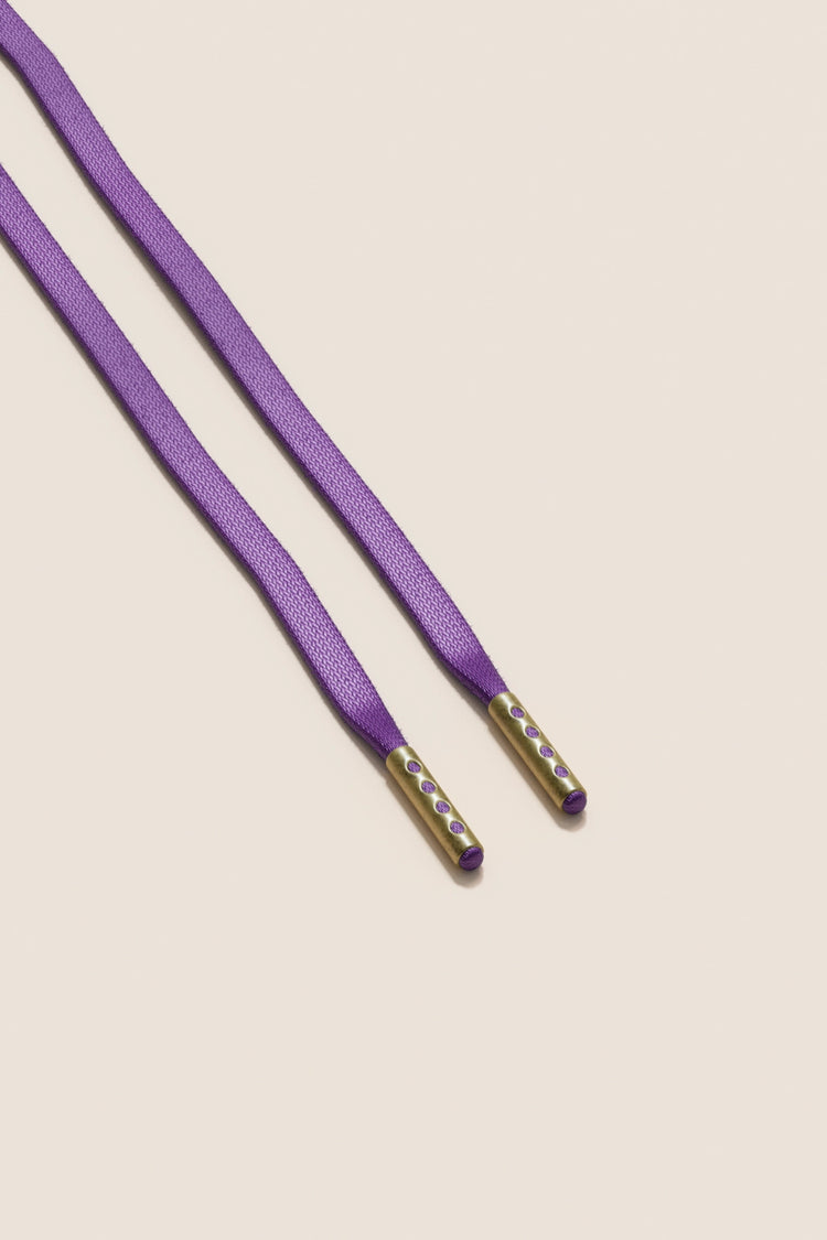 Senkels Purple 3mm Flat Waxed Shoelaces with Brass Aglets
