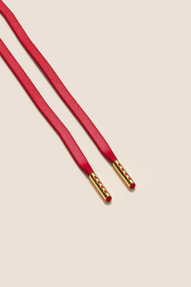 Senkels Testarossa 3mm Flat Waxed Shoelaces with Gold Aglets