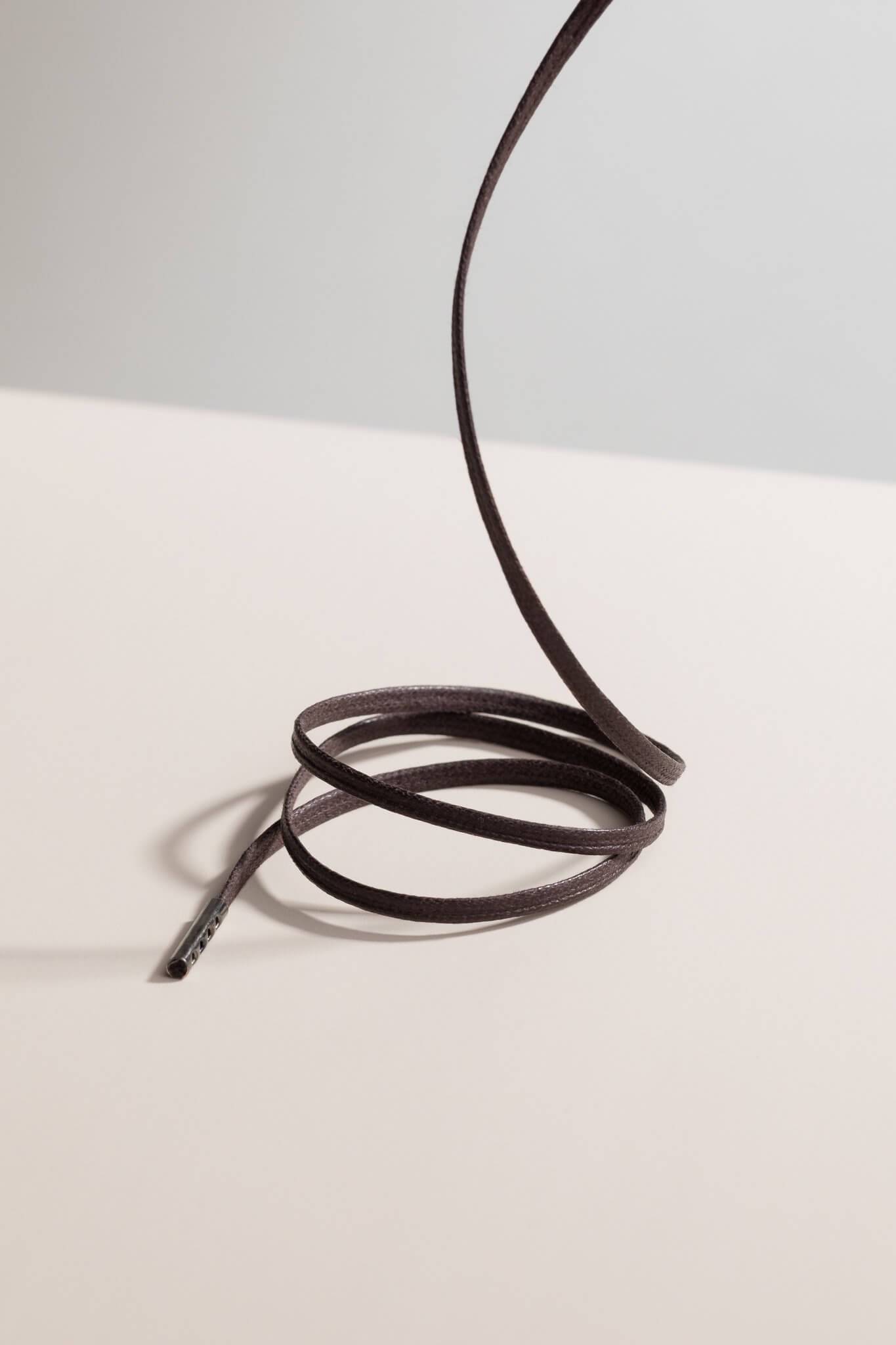 Dark Brown - 3mm Flat Waxed Shoelaces